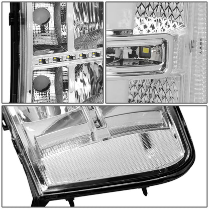 FAROS 07-13 GMC SIERRA 1500 / 07-14 GMC SIERRA 2500, 3500 - DOES NOT FIT 2007 CLASSIC STYLES - LED DRL STRIP - CHROME HOUSING / CLEAR CORNER