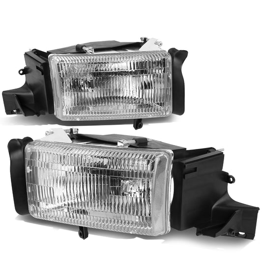 FAROS 94-02 DODGE RAM 2500 , 3500 / 94-01 RAM 1500 2/4-DOOR - DOES NOT FIT SPORT MODELS - 2PC - OEM STYLE - CHROME HOUSING - 9004 LOW BEAM / HIGH BEAM
