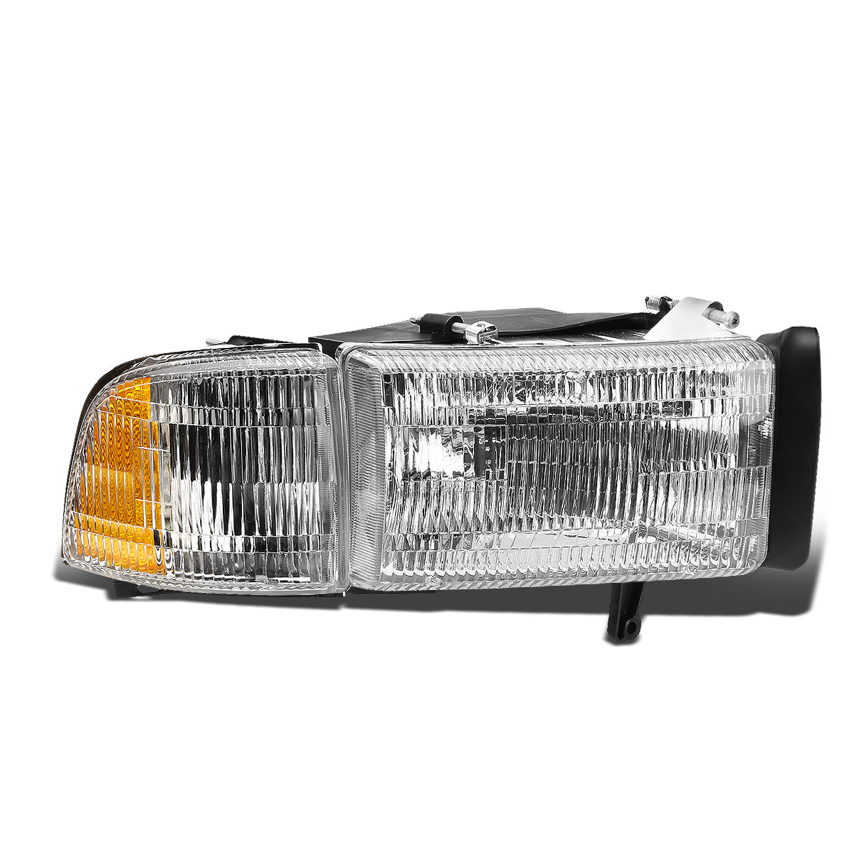 FAROS 94-02 DODGE RAM 2500 , 3500 / 94-01 RAM 1500 2/4-DOOR - DOES NOT FIT SPORT MODEL AND RAM VAN MODELS - RIGHT - OEM STYLE - CHROME HOUSING / AMBER CORNER - 9004 LOW BEAM / HIGH BEAM