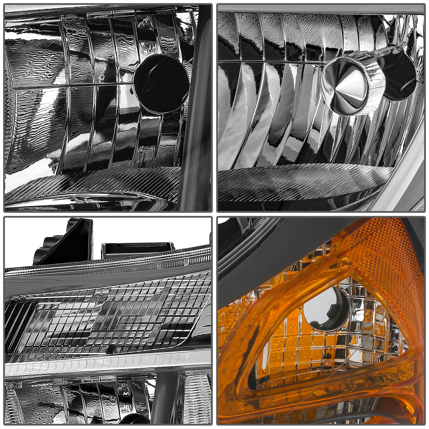 FAROS RAM PROMASTER 1500 2014-2022 / RAM PROMASTER 2500 2014-2022 / RAM PROMASTER 3500 2014-2022 - WITHOUT DAYTIME RUNNING LAMPS - OE STYLE - H7 LOW & HIGH BEAM / 2827 SIDE MARKER / 7443 TURN SIGNAL - CHROME HOUSING - LEFT