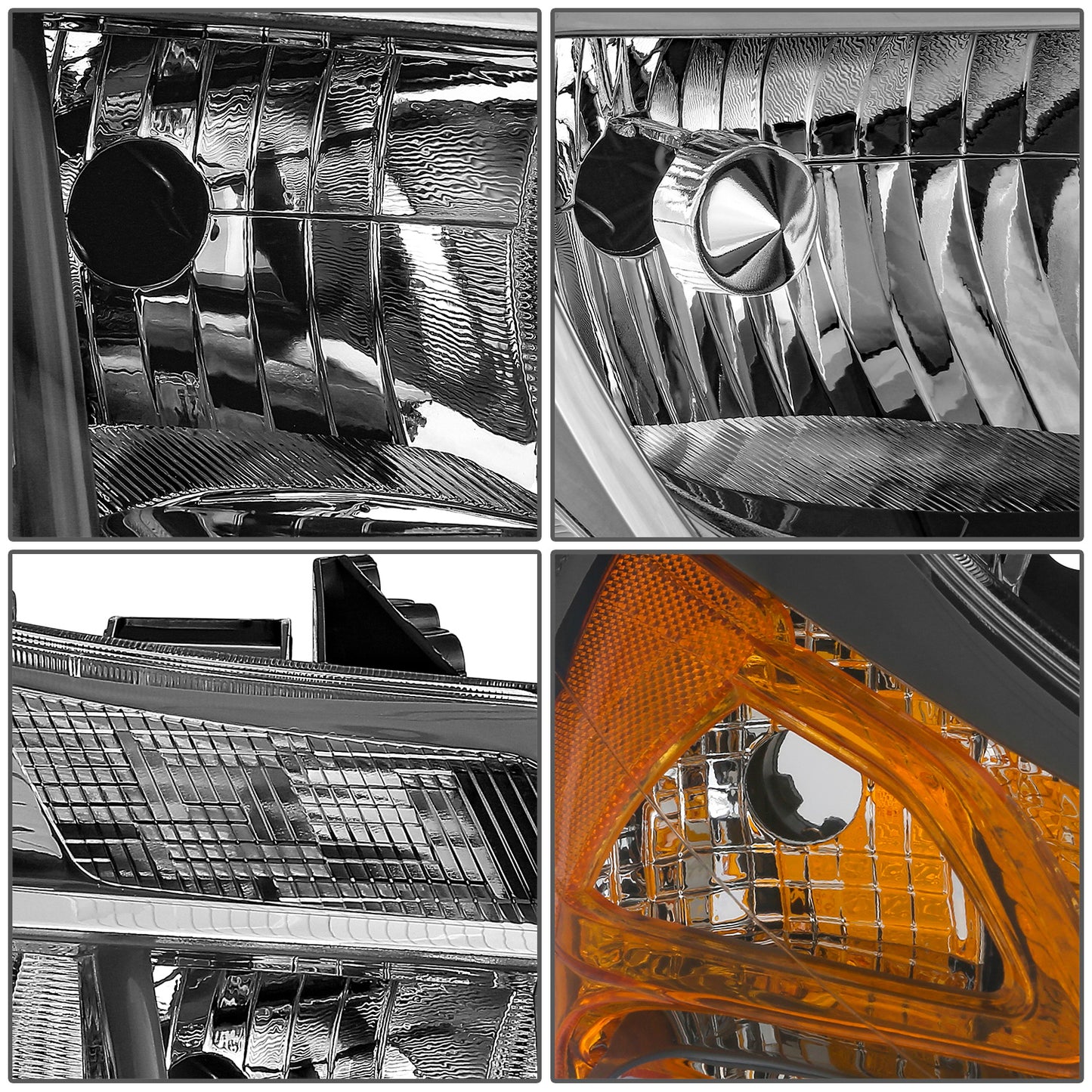 FAROS RAM PROMASTER 1500 2014-2022 / RAM PROMASTER 2500 2014-2022 / RAM PROMASTER 3500 2014-2022 - WITHOUT DAYTIME RUNNING LAMPS - OE STYLE - H7 LOW & HIGH BEAM / 2827 SIDE MARKER / 7443 TURN SIGNAL - CHROME HOUSING - RIGHT