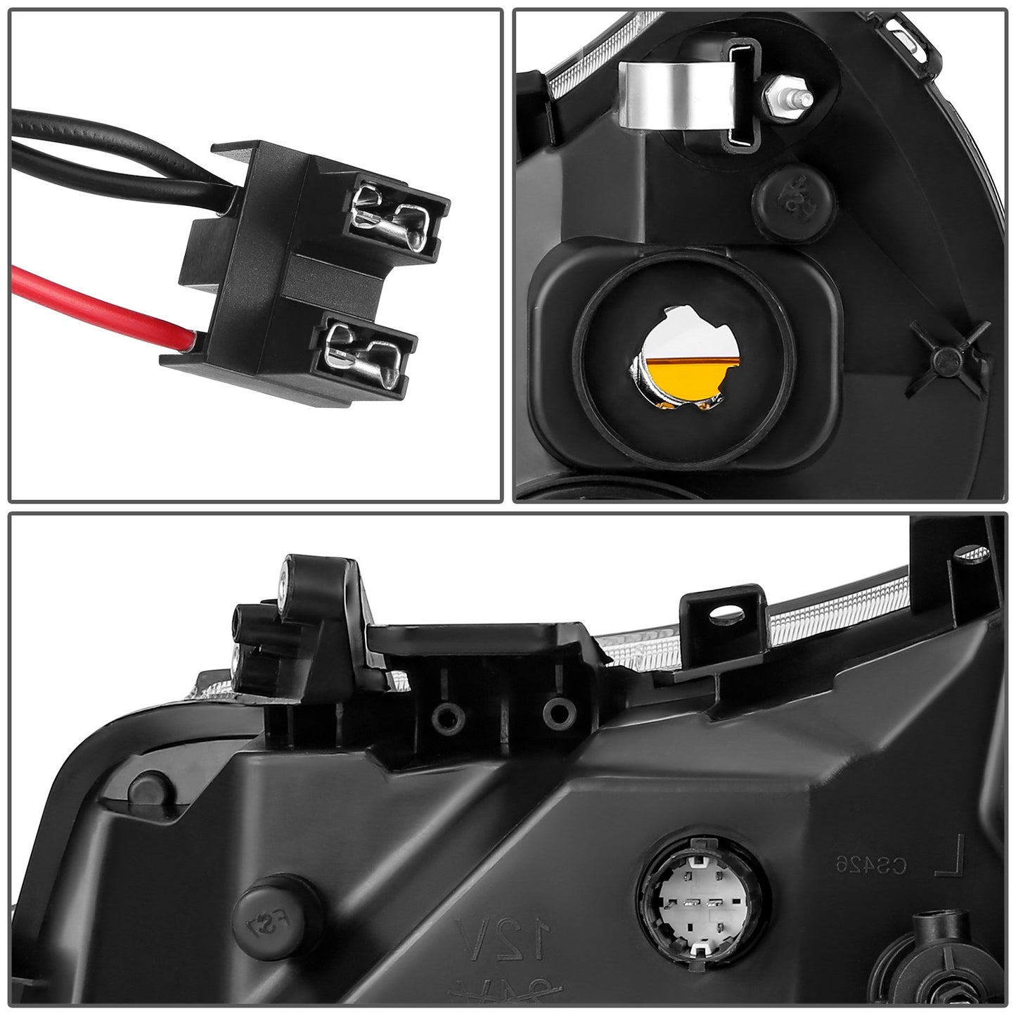 FAROS RAM PROMASTER 1500 2014-2022 / RAM PROMASTER 2500 2014-2022 / RAM PROMASTER 3500 2014-2022 - WITHOUT DAYTIME RUNNING LAMPS - OE STYLE - H7 LOW & HIGH BEAM / 2827 SIDE MARKER / 7443 TURN SIGNAL - CHROME HOUSING - RIGHT