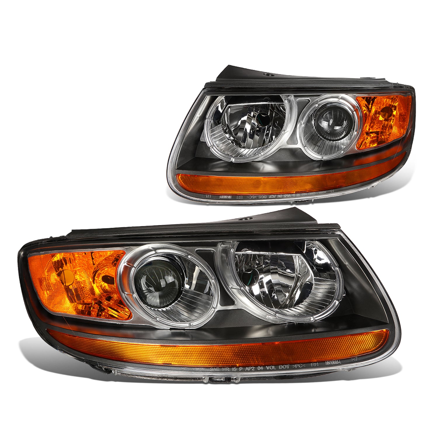 FAROS 07-09 HYUNDAI SANTA FE 4-DOOR - BLACK HOUSING / AMBER CORNER - H11 LOW BEAM / H1 HIGH BEAM