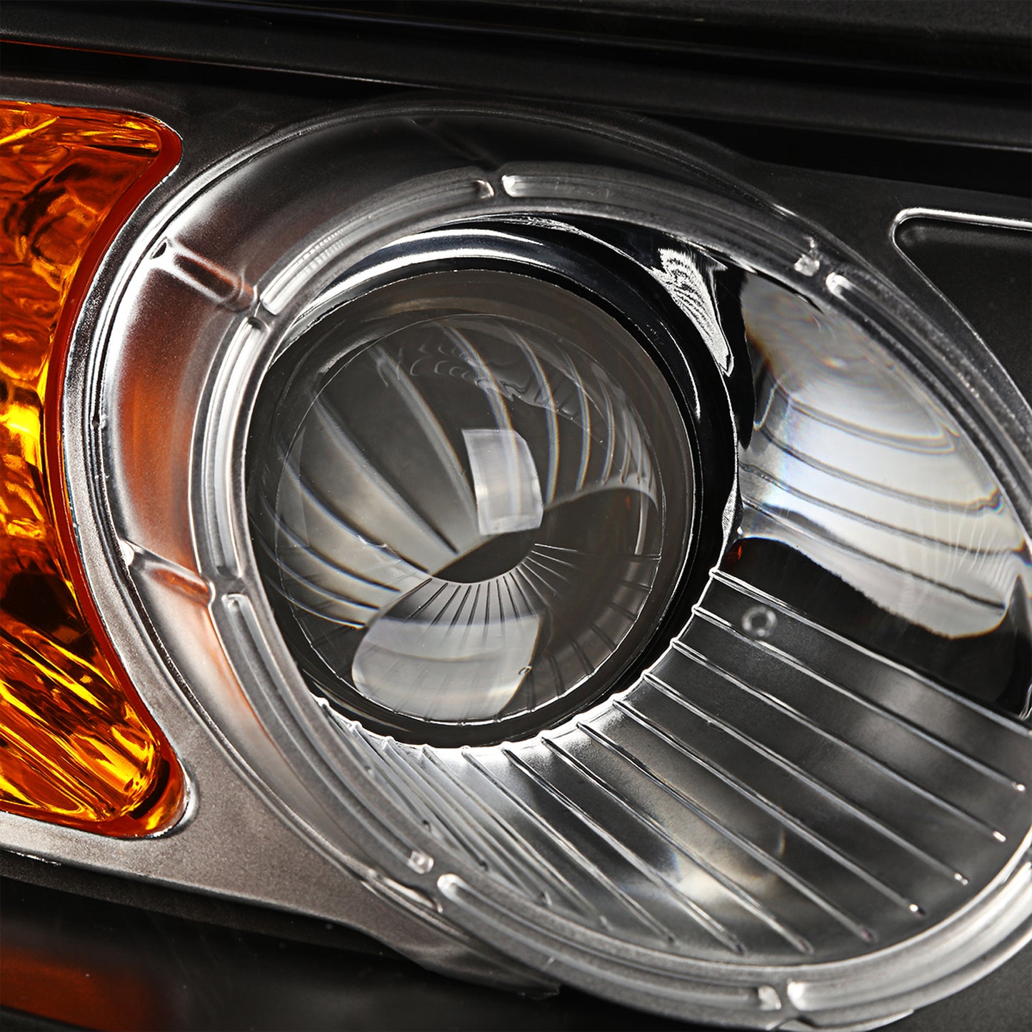 FAROS 07-09 HYUNDAI SANTA FE 4-DOOR - BLACK HOUSING / AMBER CORNER - H11 LOW BEAM / H1 HIGH BEAM