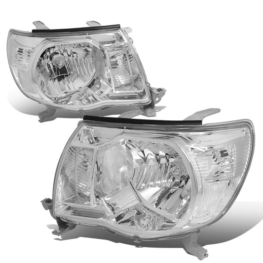 FAROS 05-11 TOYOTA TACOMA 2/4-DOOR - CHROME HOUSING / CLEAR CORNER - H4 LOW BEAM / HIGH BEAM