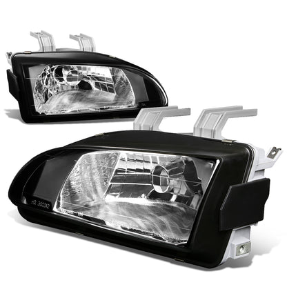 FAROS 92-95 HONDA CIVIC 2/3/4-DOOR - 2PC - BLACK HOUSING  - H4 LOW BEAM / HIGH BEAM