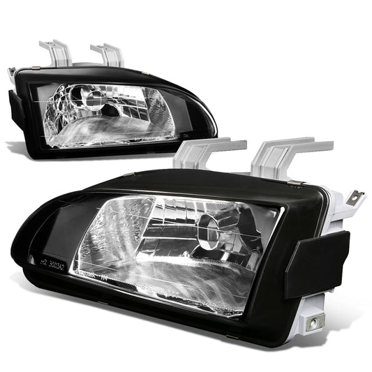 FAROS 92-95 HONDA CIVIC 2/3/4-DOOR - 2PC - BLACK HOUSING  - H4 LOW BEAM / HIGH BEAM