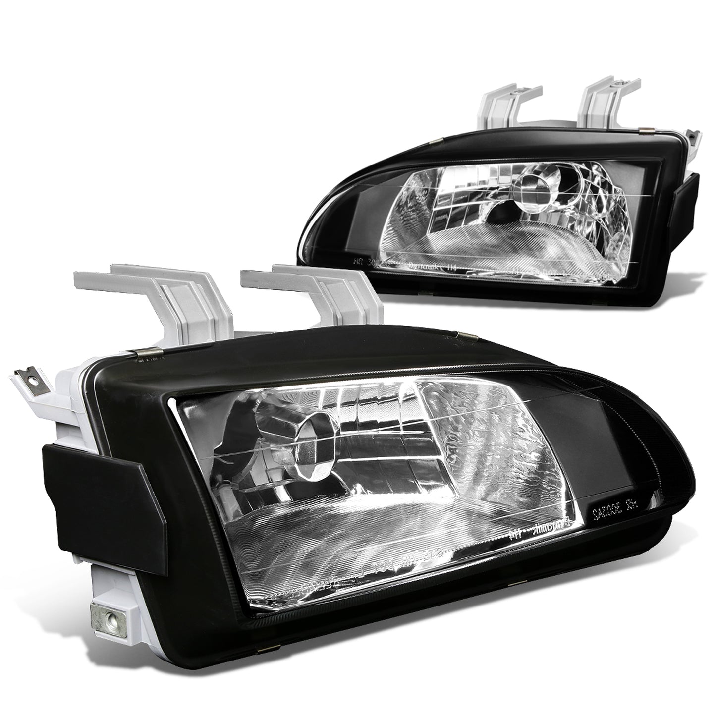 FAROS 92-95 HONDA CIVIC 2/3/4-DOOR - 2PC - BLACK HOUSING  - H4 LOW BEAM / HIGH BEAM