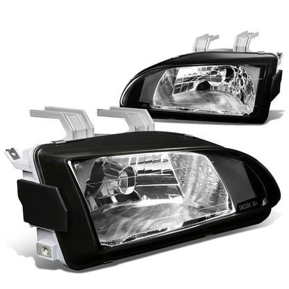 FAROS 92-95 HONDA CIVIC 2/3/4-DOOR - 2PC - BLACK HOUSING  - H4 LOW BEAM / HIGH BEAM