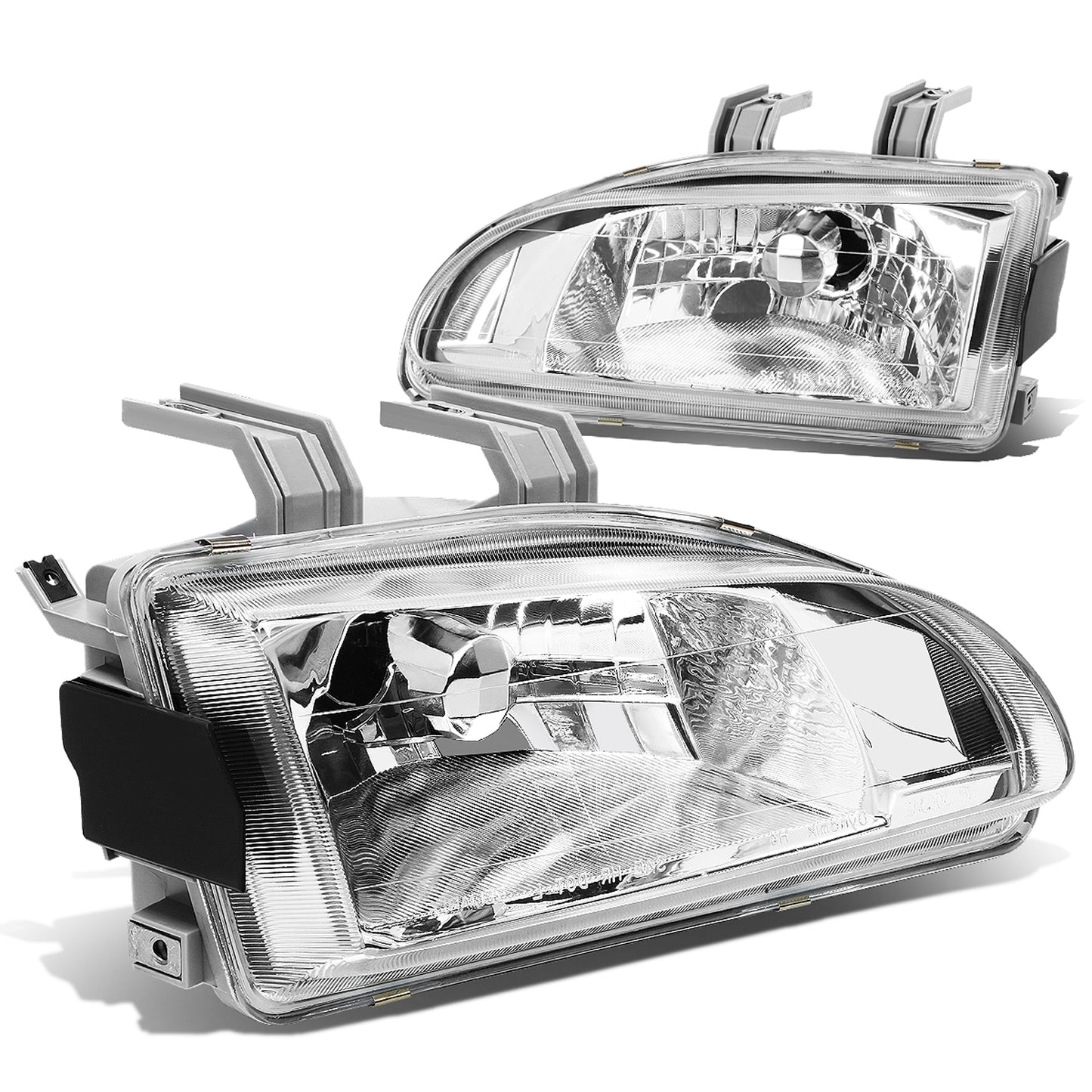 FAROS 92-95 HONDA CIVIC 2/3/4-DOOR - 2PC - CHROME HOUSING - H4 LOW BEAM / HIGH BEAM
