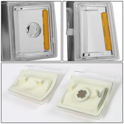 FAROS 94-00 GMC C10 - 8PC 2/4-DOOR - CHROME HOUSING / AMBER CORNER - 9006 LOW BEAM / 9005 HIGH BEAM