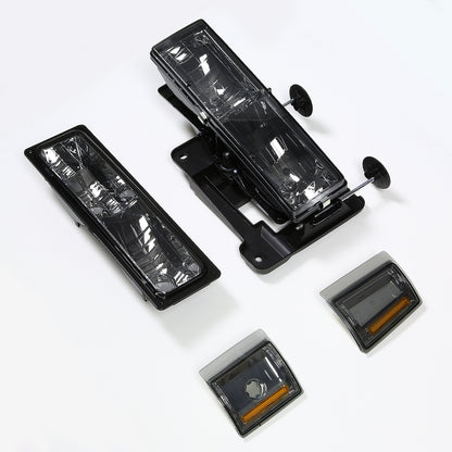 FAROS 94-00 GMC C10 - 8PC 2/4-DOOR - SMOKE HOUSING / AMBER CORNER - 9006 LOW BEAM / 9005 HIGH BEAM