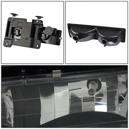 FAROS 88-93 CHEVY C10 2/4-DOOR - 8PC - BLACK HOUSING / CLEAR CORNER - 9006 LOW BEAM / 9005 HIGH BEAM