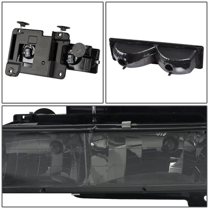 FAROS 88-93 CHEVY C10 2/4-DOOR - 8PC - SMOKE HOUSING / CLEAR CORNER - 9006 LOW BEAM / 9005 HIGH BEAM