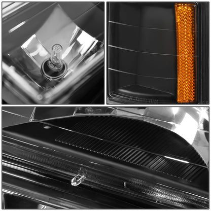 FAROS 94-98 CHEVY C10 2/4-DOOR - 8PC - BLACK HOUSING / AMBER CORNER - 9006 LOW BEAM / 9005 HIGH BEAM