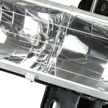 FAROS 94-98 CHEVY C10 2/4-DOOR - 8PC - CHROME HOUSING / CLEAR CORNER - 9006 LOW BEAM / 9005 HIGH BEAM