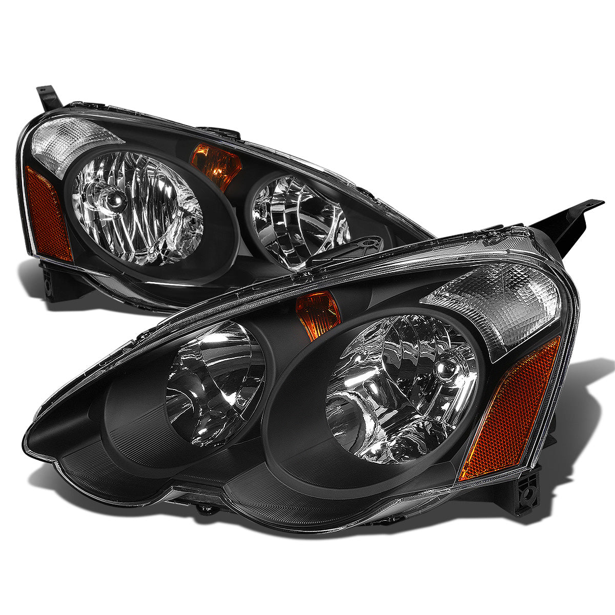FAROS 02-04 ACURA RSX 2-DOOR - BLACK HOUSING / AMBER CORNER - H1 LOW BEAM / HIGH BEAM