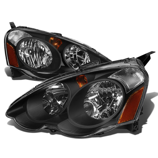 FAROS 02-04 ACURA RSX 2-DOOR - BLACK HOUSING / AMBER CORNER - H1 LOW BEAM / HIGH BEAM