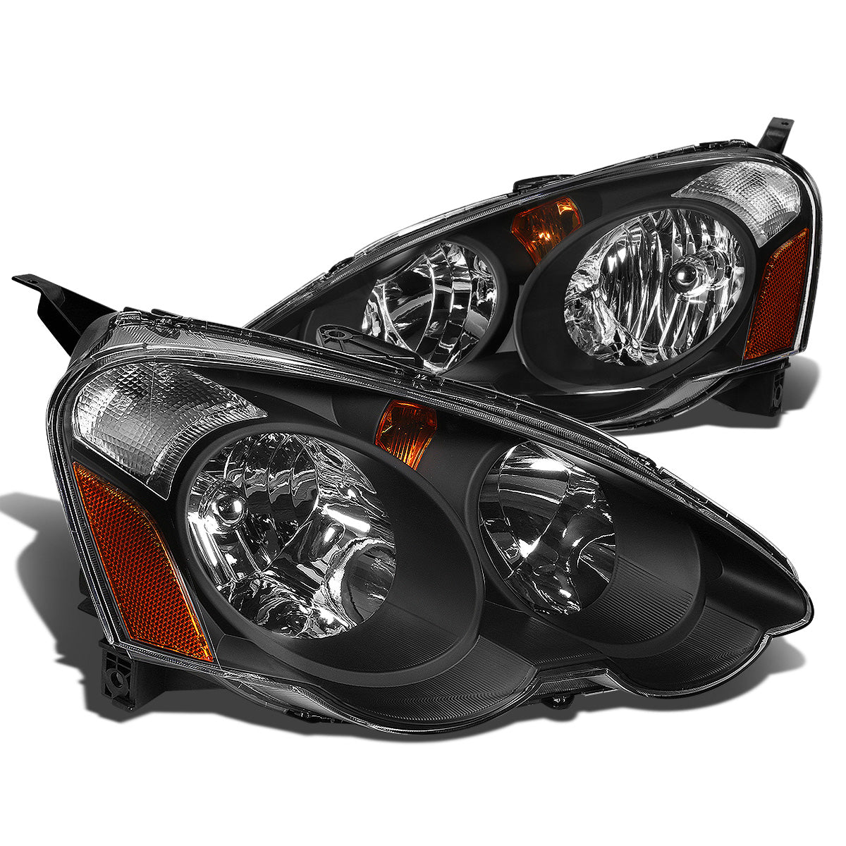 FAROS 02-04 ACURA RSX 2-DOOR - BLACK HOUSING / AMBER CORNER - H1 LOW BEAM / HIGH BEAM