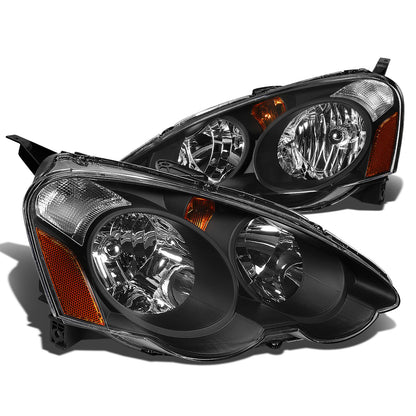 FAROS 02-04 ACURA RSX 2-DOOR - BLACK HOUSING / AMBER CORNER - H1 LOW BEAM / HIGH BEAM