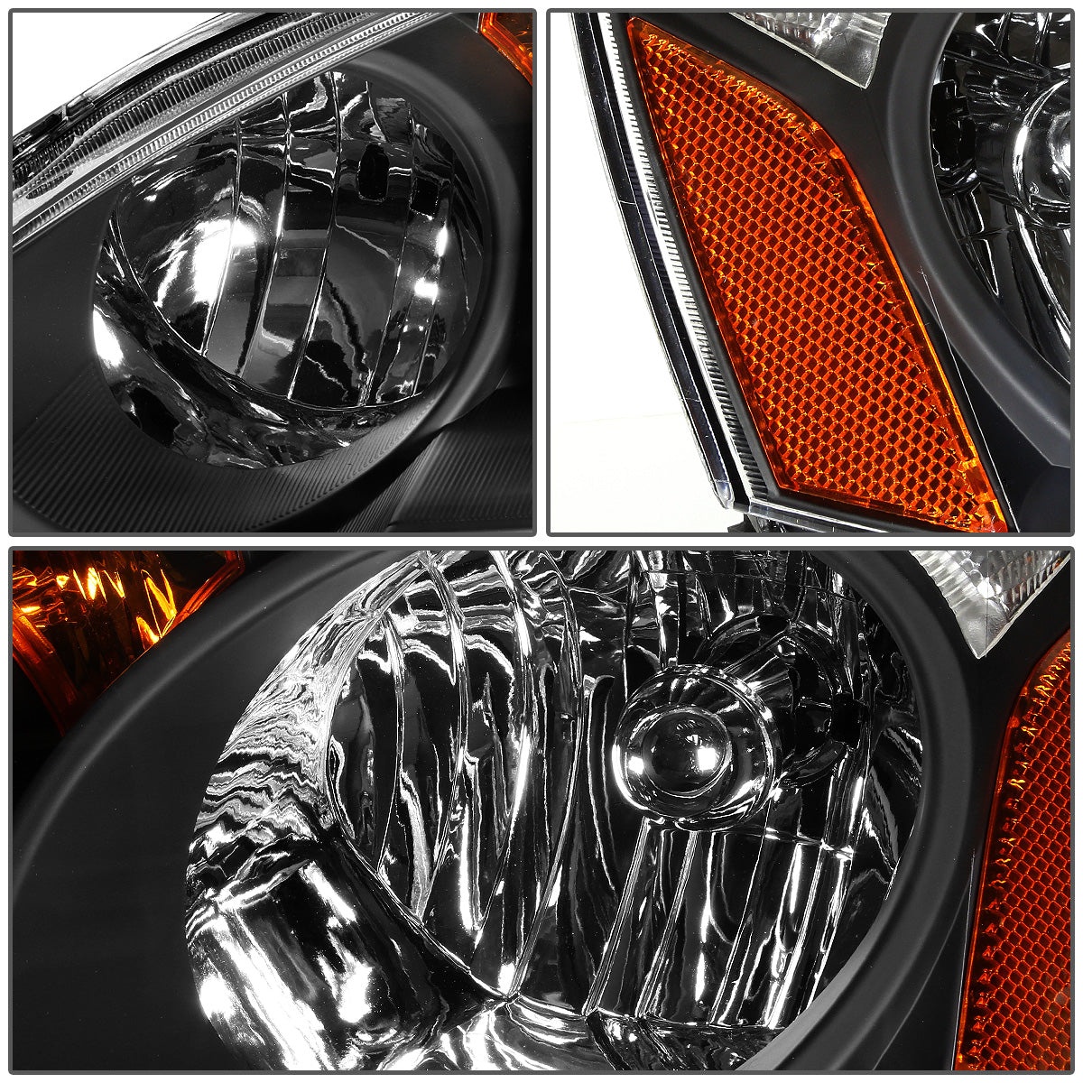 FAROS 02-04 ACURA RSX 2-DOOR - BLACK HOUSING / AMBER CORNER - H1 LOW BEAM / HIGH BEAM