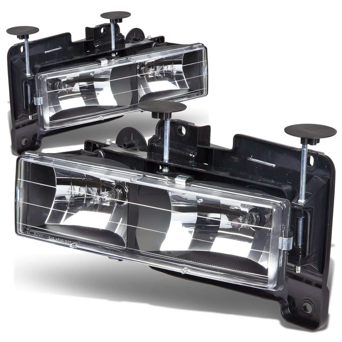 FAROS 88-98 CHEVY C10 2/4-DOOR - 2PC - BLACK HOUSING - 9006 LOW BEAM / 9005 HIGH BEAM