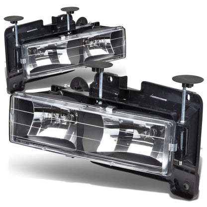FAROS 88-98 CHEVY C10 2/4-DOOR - 2PC - BLACK HOUSING - 9006 LOW BEAM / 9005 HIGH BEAM