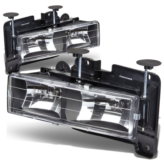 FAROS 88-98 CHEVY C10 2/4-DOOR - 2PC - BLACK HOUSING - 9006 LOW BEAM / 9005 HIGH BEAM