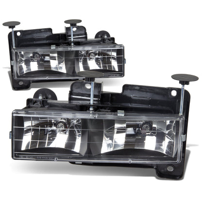 FAROS 88-98 CHEVY C10 2/4-DOOR - 2PC - BLACK HOUSING - 9006 LOW BEAM / 9005 HIGH BEAM