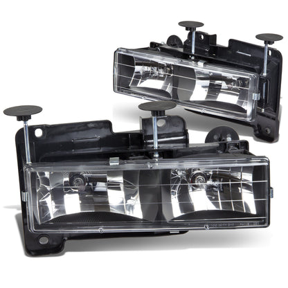 FAROS 88-98 CHEVY C10 2/4-DOOR - 2PC - BLACK HOUSING - 9006 LOW BEAM / 9005 HIGH BEAM