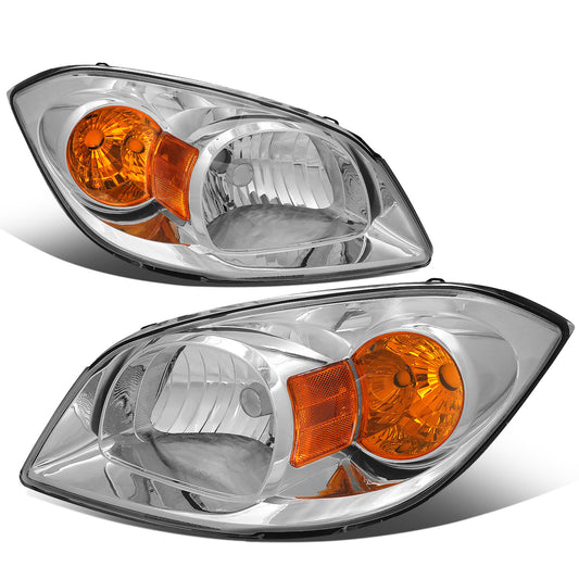FAROS 05-10 CHEVROLET COBALT / 07-10 PONTIAC G5 / 05-06 PONTIAC PURSUIT - OE STYLE - CHROME HOUSING / AMBER CORNER - 9007 LOW BEAM / HIGH BEAM