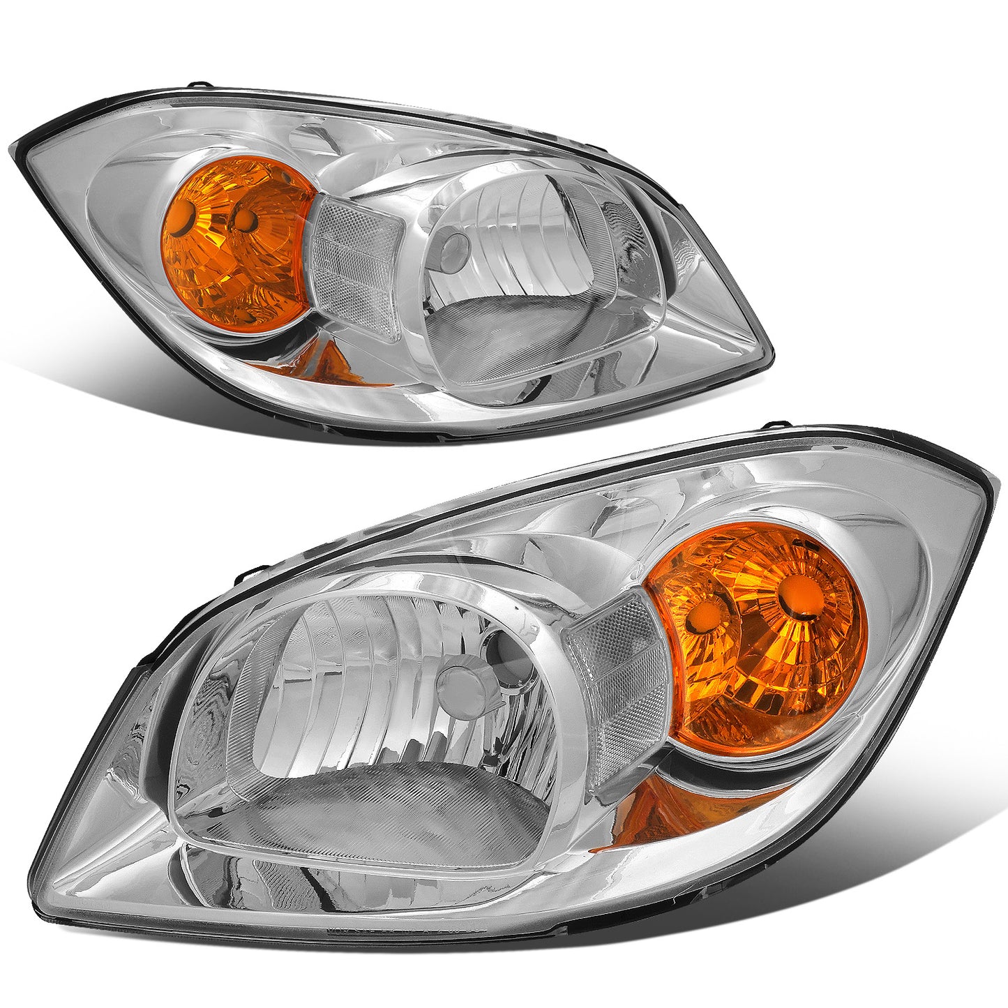 FAROS 05-10 CHEVROLET COBALT / 07-10 PONTIAC G5 / 05-06 PONTIAC PURSUIT - OE STYLE - CHROME HOUSING / CLEAR CORNER - 9007 LOW BEAM / HIGH BEAM