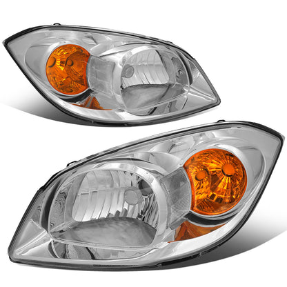 FAROS 05-10 CHEVROLET COBALT / 07-10 PONTIAC G5 / 05-06 PONTIAC PURSUIT - OE STYLE - CHROME HOUSING / CLEAR CORNER - 9007 LOW BEAM / HIGH BEAM