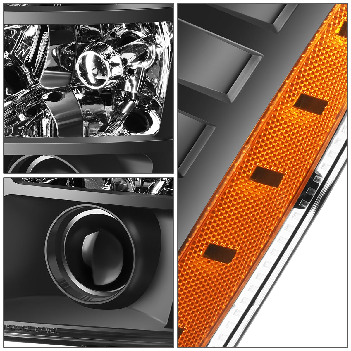 FAROS 07-14 CADILLAC ESCALADE / 07-14 CADILLAC ESCALADE ESV / 07-13 CADILLAC ESCALADE EXT - BLACK HOUSING / AMBER CORNER - D1S HIGH / LOW BEAM; 194 MARKER