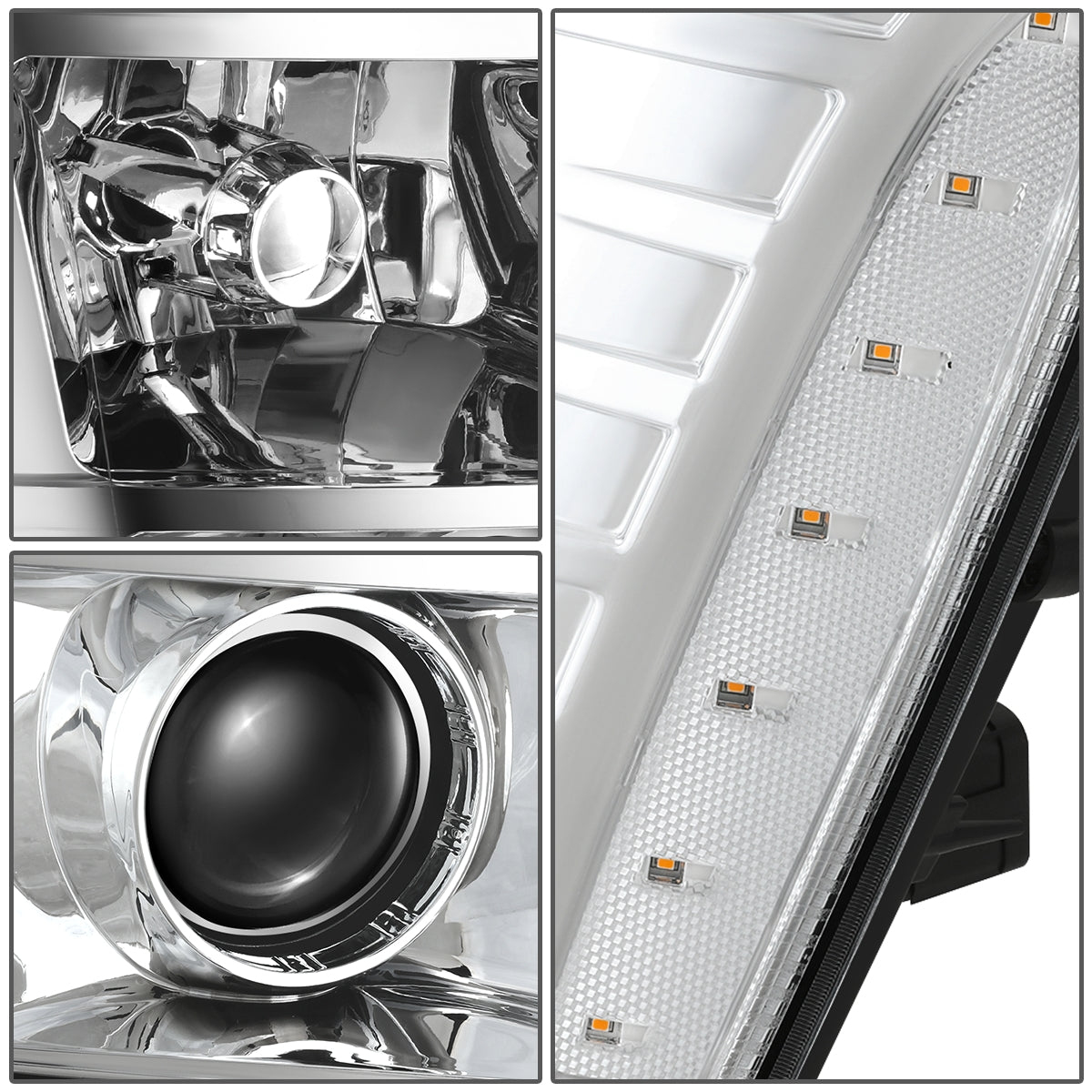 FAROS 07-14 CADILLAC ESCALADE / 07-14 CADILLAC ESCALADE ESV / 07-13 CADILLAC ESCALADE EXT - CHROME HOUSING / CLEAR CORNER - D1S HIGH / LOW BEAM; 194 MARKER