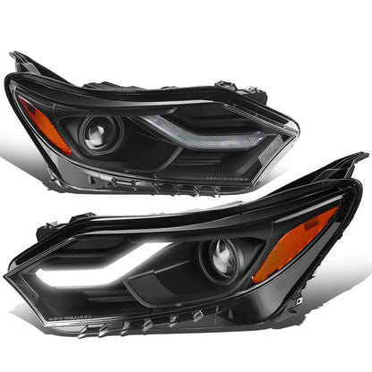 FAROS 18-21 CHEVROLET EQUINOX - ONLY FITS MODELS WITH FACTORY HALOGEN HEADLIGHTS - DOES NOT FIT HID XENON OR LED HEADLIGHT MODELS - PROJECTOR - LED DRL - BLACK HOUSING / AMBER CORNER - 9012 H1R2 LOW BEAM / HIGH BEAM