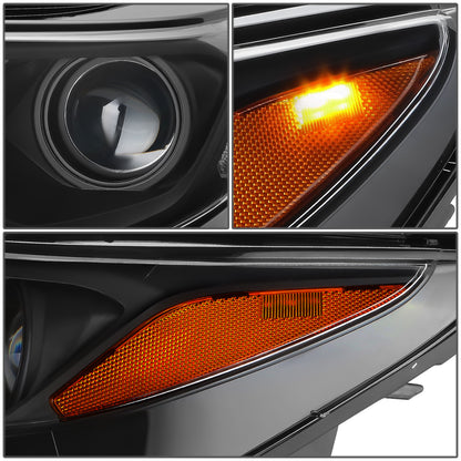 FAROS 18-21 CHEVROLET EQUINOX - ONLY FITS MODELS WITH FACTORY HALOGEN HEADLIGHTS - DOES NOT FIT HID XENON OR LED HEADLIGHT MODELS - PROJECTOR - LED DRL - BLACK HOUSING / AMBER CORNER - 9012 H1R2 LOW BEAM / HIGH BEAM