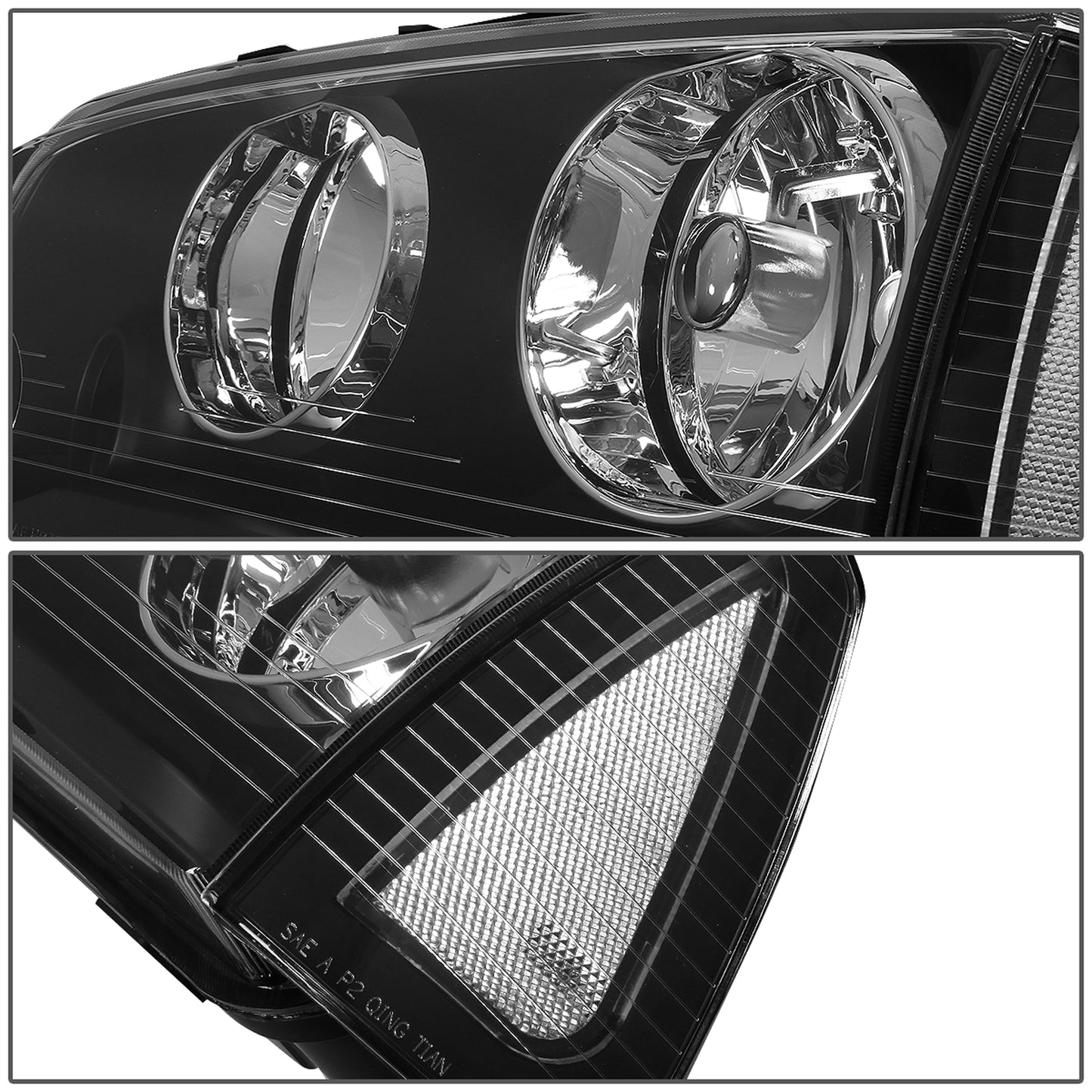 FAROS 06-10 DODGE CHARGER 4-DOOR - 4PC - BLACK HOUSING / CLEAR CORNER - 9006 LOW BEAM / 9005 HIGH BEAM