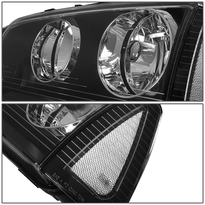FAROS 06-10 DODGE CHARGER 4-DOOR - 4PC - BLACK HOUSING / CLEAR CORNER - 9006 LOW BEAM / 9005 HIGH BEAM