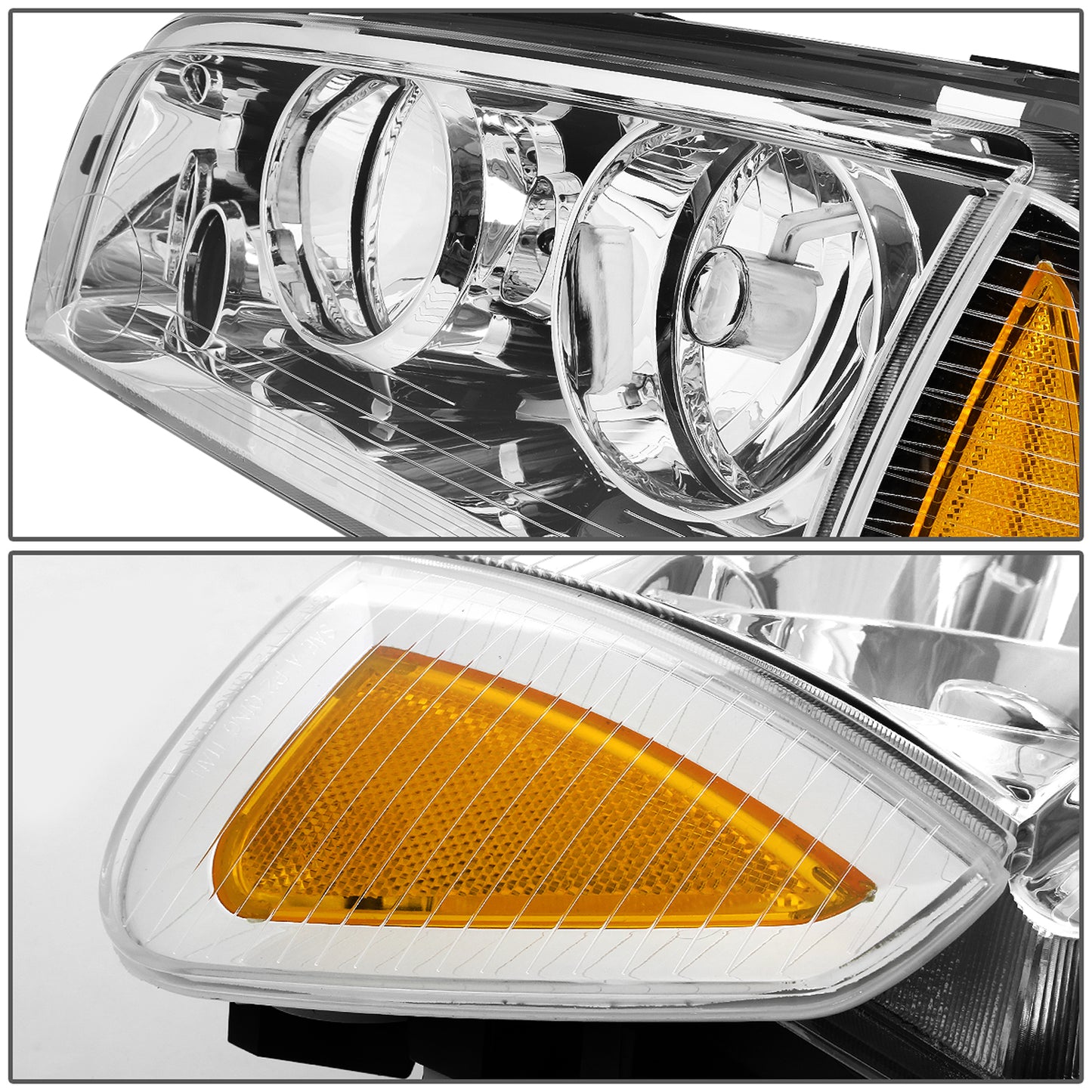 FAROS 06-10 DODGE CHARGER 4-DOOR - 4PC - CHROME HOUSING / AMBER CORNER - 9006 LOW BEAM / 9005 HIGH BEAM