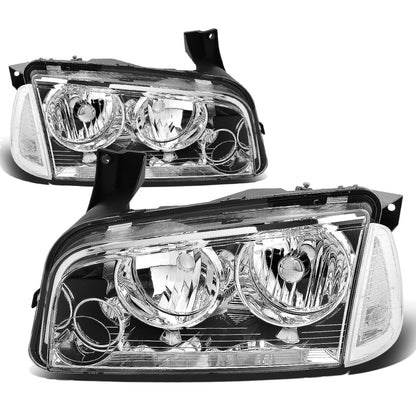 FAROS 06-10 DODGE CHARGER 4-DOOR - 4PC - CHROME HOUSING / CLEAR CORNER - 9006 LOW BEAM / 9005 HIGH BEAM