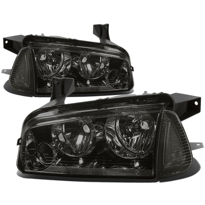 FAROS 06-10 DODGE CHARGER 4-DOOR - 4PC - SMOKE HOUSING / CLEAR CORNER - 9006 LOW BEAM / 9005 HIGH BEAM