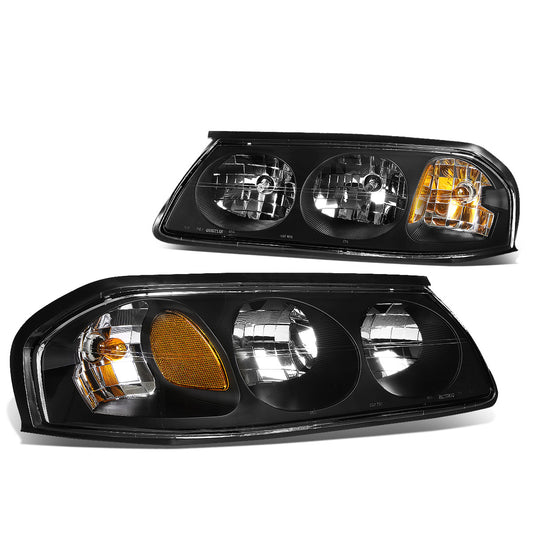 FAROS 00-05 CHEVY IMPALA 4-DOOR - BLACK HOUSING / AMBER CORNER - 9006 LOW BEAM / 9005 HIGH BEAM