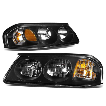 FAROS 00-05 CHEVY IMPALA 4-DOOR - BLACK HOUSING / AMBER CORNER - 9006 LOW BEAM / 9005 HIGH BEAM