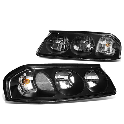 FAROS 00-05 CHEVY IMPALA 4-DOOR - BLACK HOUSING / CLEAR CORNER - 9006 LOW BEAM / 9005 HIGH BEAM