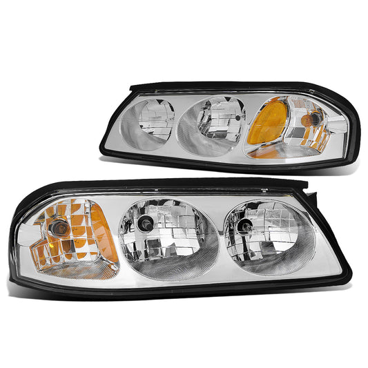 FAROS 00-05 CHEVY IMPALA 4-DOOR - CHROME HOUSING / AMBER CORNER - 9006 LOW BEAM / 9005 HIGH BEAM