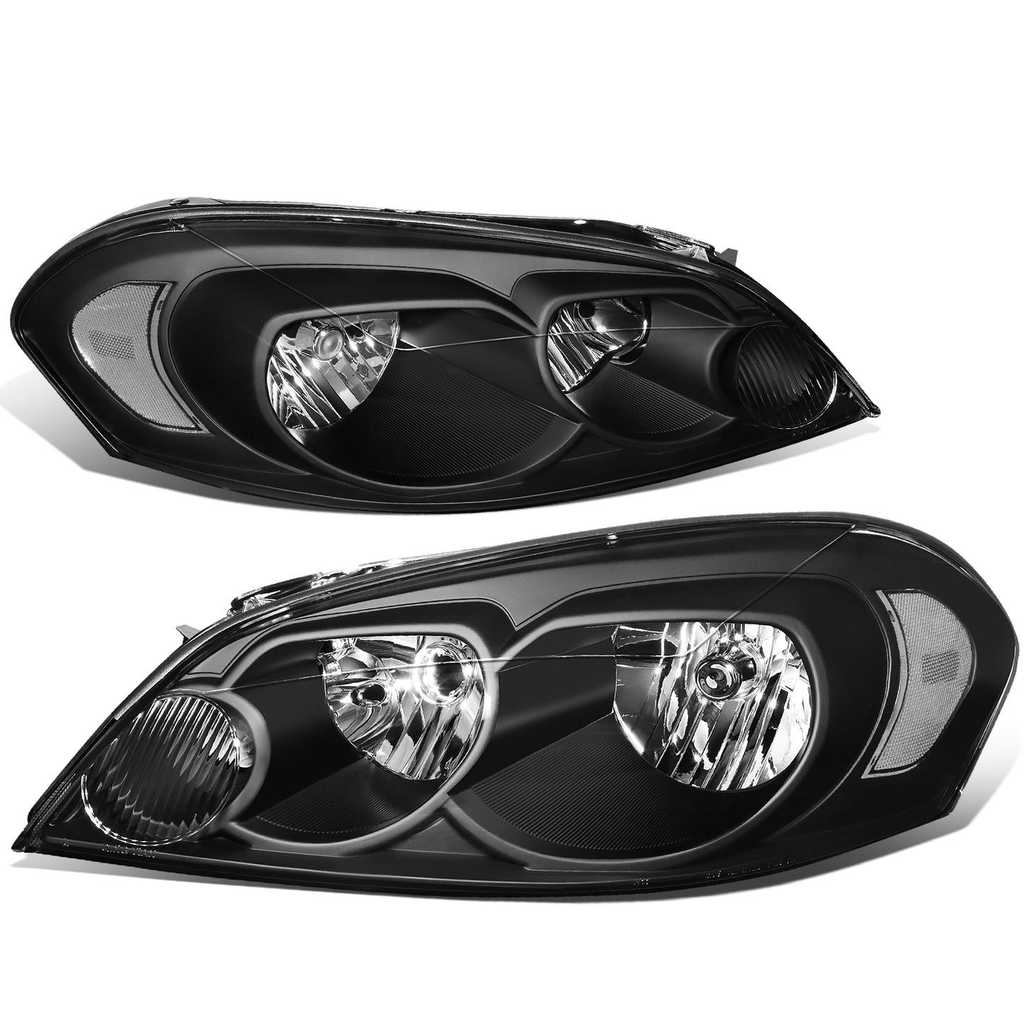 FAROS 06-13 CHEVY IMPALA / 14-16 CHEVY IMPALA LIMITED / 06-07 CHEVY MONTE CARLO 2/4-DOOR - BLACK HOUSING / CLEAR CORNER - H11 LOW BEAM / H9 HIGH BEAM