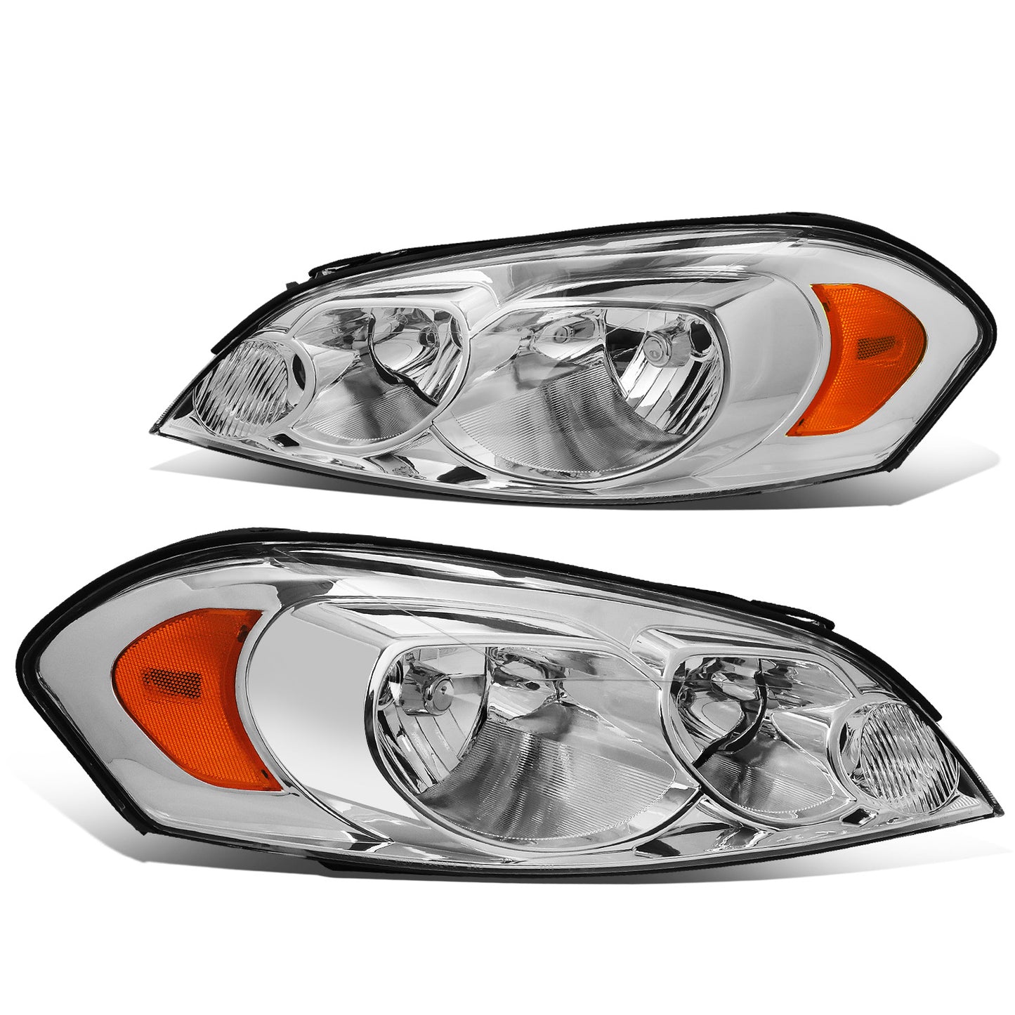 FAROS 06-13 CHEVY IMPALA / 14-16 CHEVY IMPALA LIMITED / 06-07 CHEVY MONTE CARLO 2/4-DOOR - CHROME HOUSING / AMBER CORNER - H11 LOW BEAM / H9 HIGH BEAM