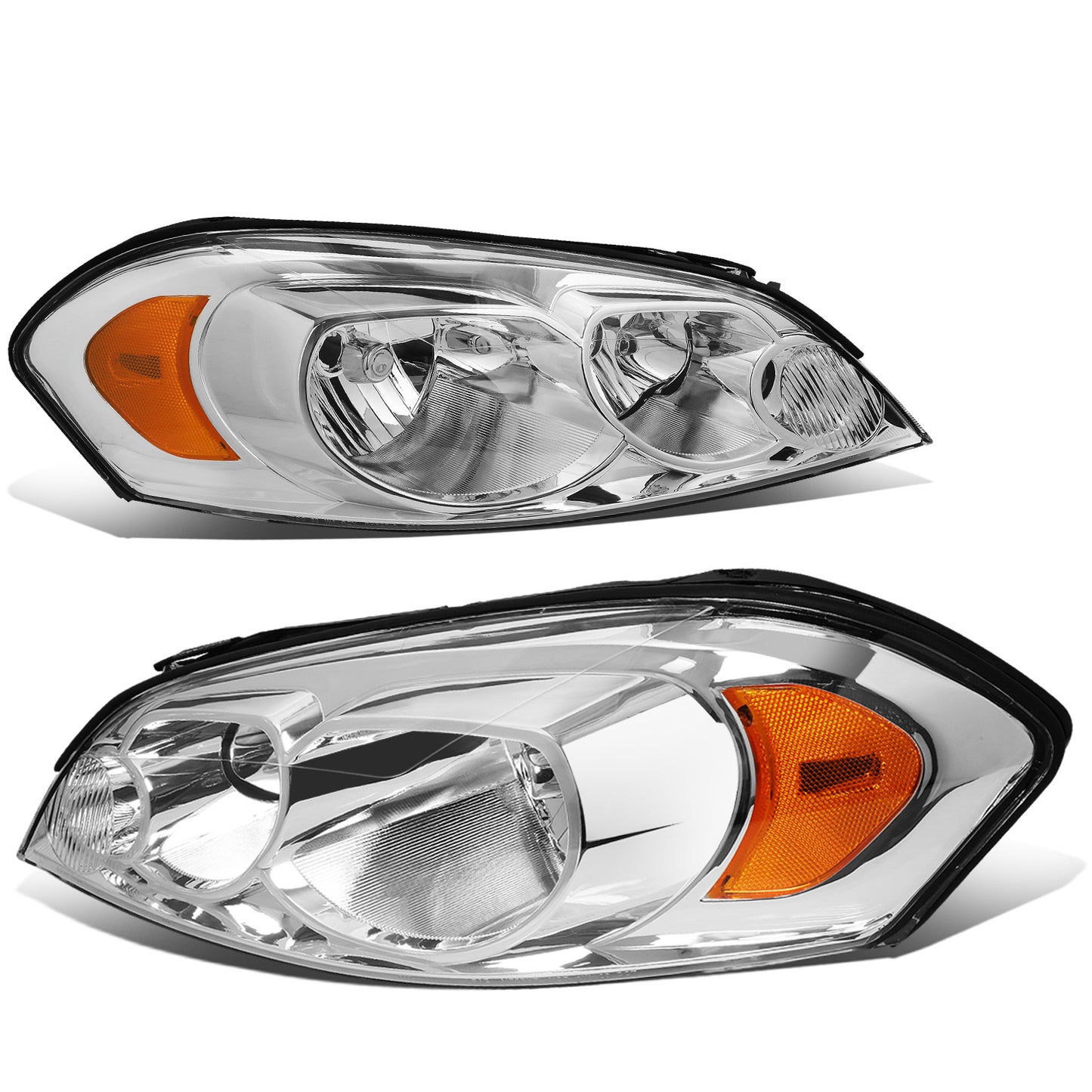 FAROS 06-13 CHEVY IMPALA / 14-16 CHEVY IMPALA LIMITED / 06-07 CHEVY MONTE CARLO 2/4-DOOR - CHROME HOUSING / AMBER CORNER - H11 LOW BEAM / H9 HIGH BEAM