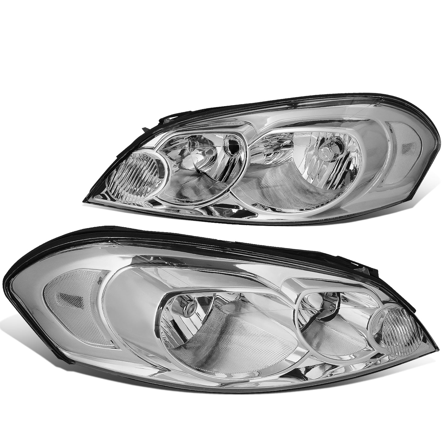 FAROS 06-13 CHEVY IMPALA / 14-16 CHEVY IMPALA LIMITED / 06-07 CHEVY MONTE CARLO 2/4-DOOR - CHROME HOUSING / CLEAR CORNER - H11 LOW BEAM / H9 HIGH BEAM